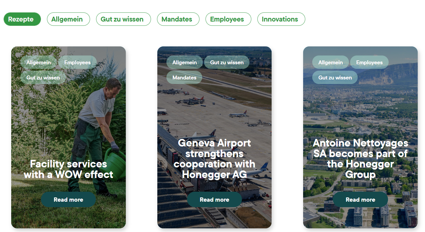 Honegger Website News und Blog Beiträge
