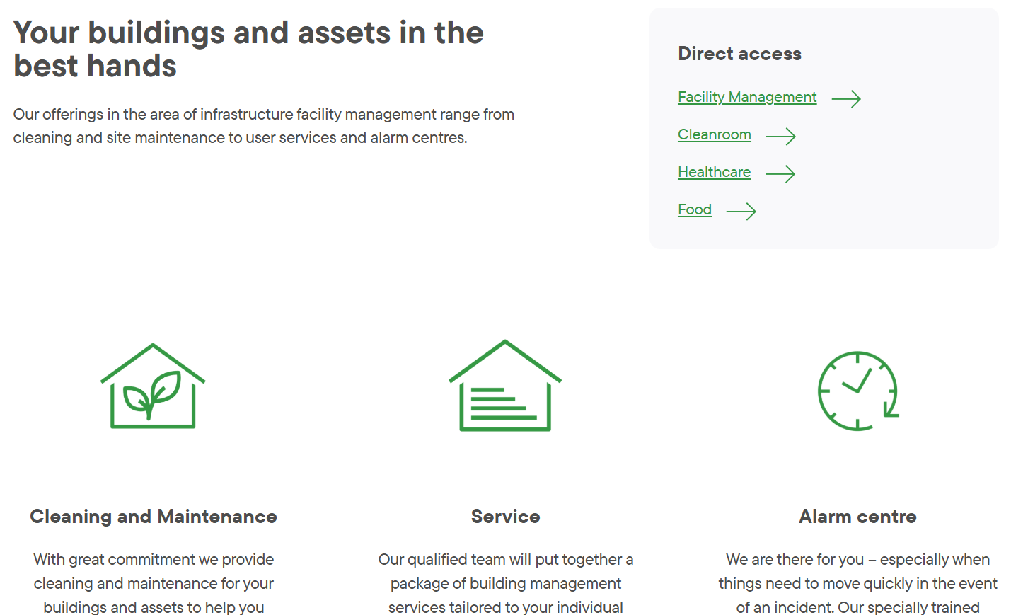 Honegger Website Services Cleaning Maintenance und Alarm Centre