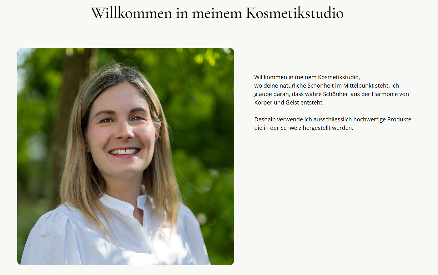 Melcos Cosmetics Kosmetikstudio Portrait und Über-mich-Sektion