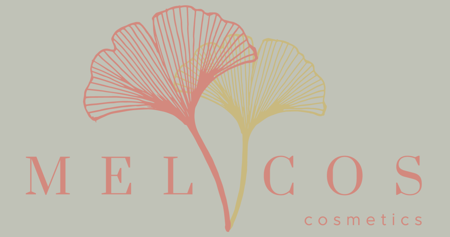 Melcos Cosmetics Logo mit Ginkgo-Blättern