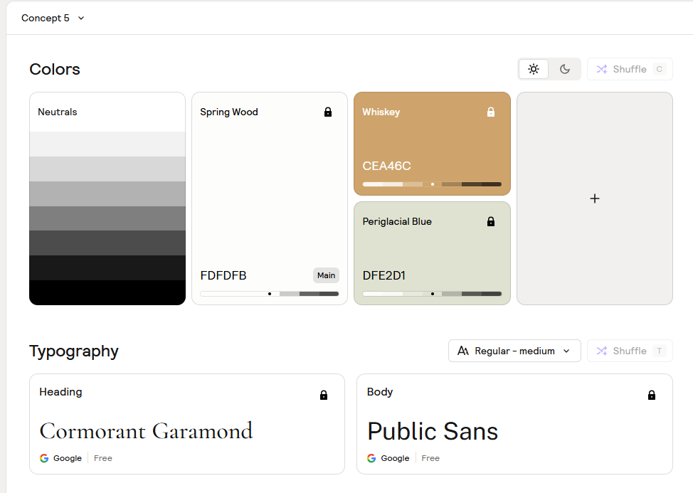 Melcos Cosmetics Styleguide Farbpalette und Typografie